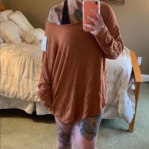 Rust Colored Scoop-Neck Sweater